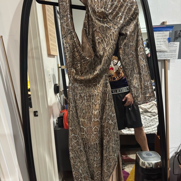 Dolls kill poster girl on the list sparkle  snake print sequin dress - Picture 3 of 4